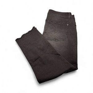 Democracy AbSolution Women's Jeans size 16 black, scalloped frayed hem